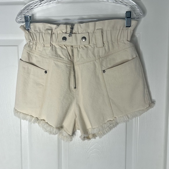 Sea New York Cream Cotton Denim Cutoff Phillipa Shorts Sz 4 - Picture 6 of 9